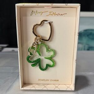 Betsy Johnson ombre shamrock bag charm